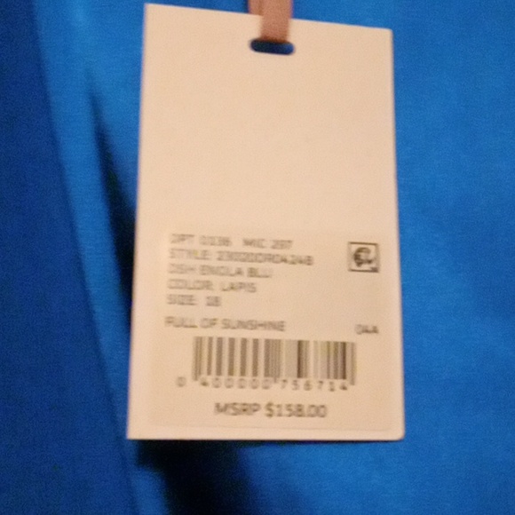 Anne Klein Lapis Blue V-neck Wrap Dress 3/4 Sleeve Size 18 - Picture 7 of 9